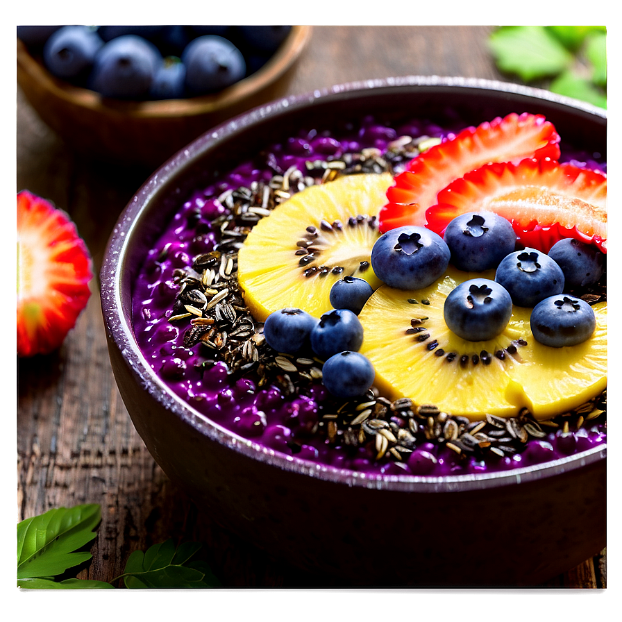 Acai Smoothie Bowl Decoration Png Suq