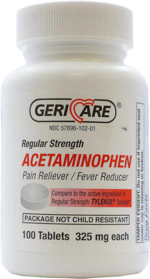 Acetaminophen Bottle Geri Care Regular Strength