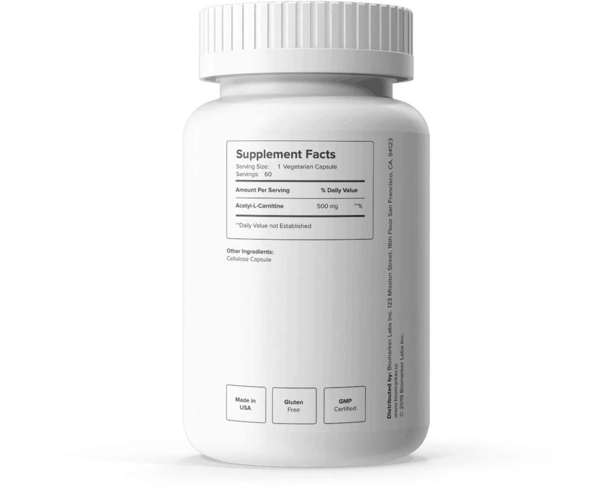 Acetyl L Carnitine Supplement Bottle