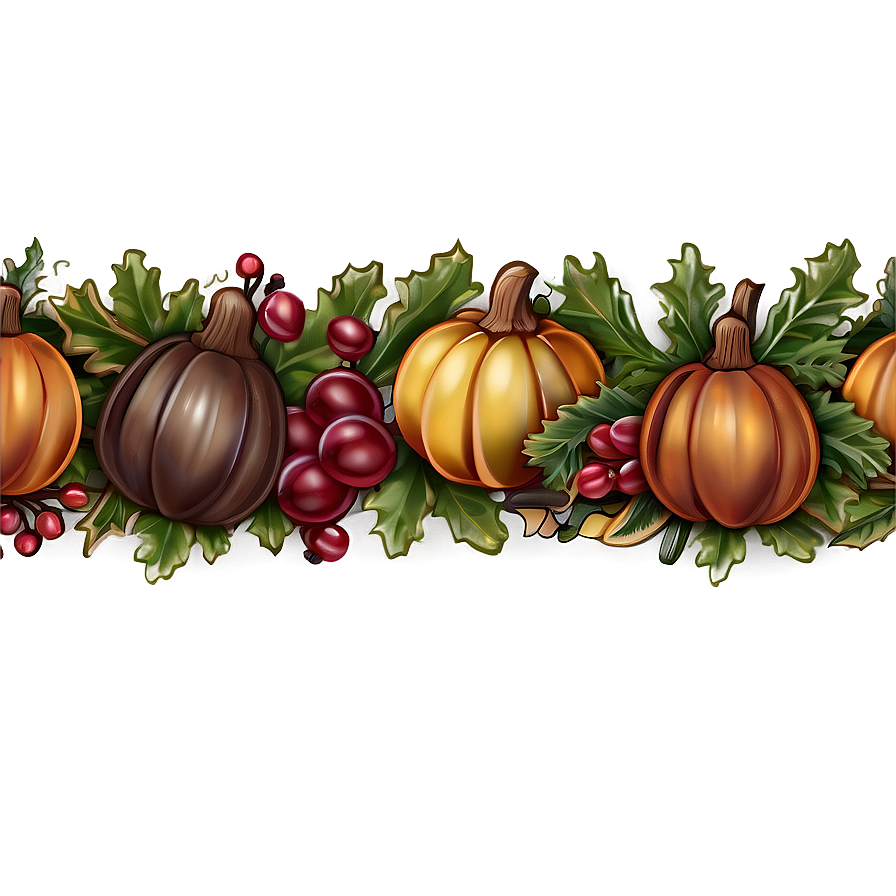 Acorn And Oak Thanksgiving Border Png 21