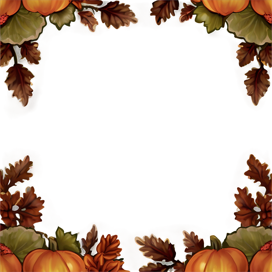 Acorn And Oak Thanksgiving Border Png Qxj