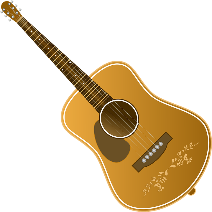 Acoustic Guitar Floral Design