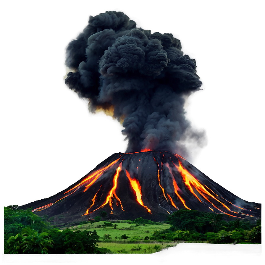 Active Volcano Landscape Png Pal