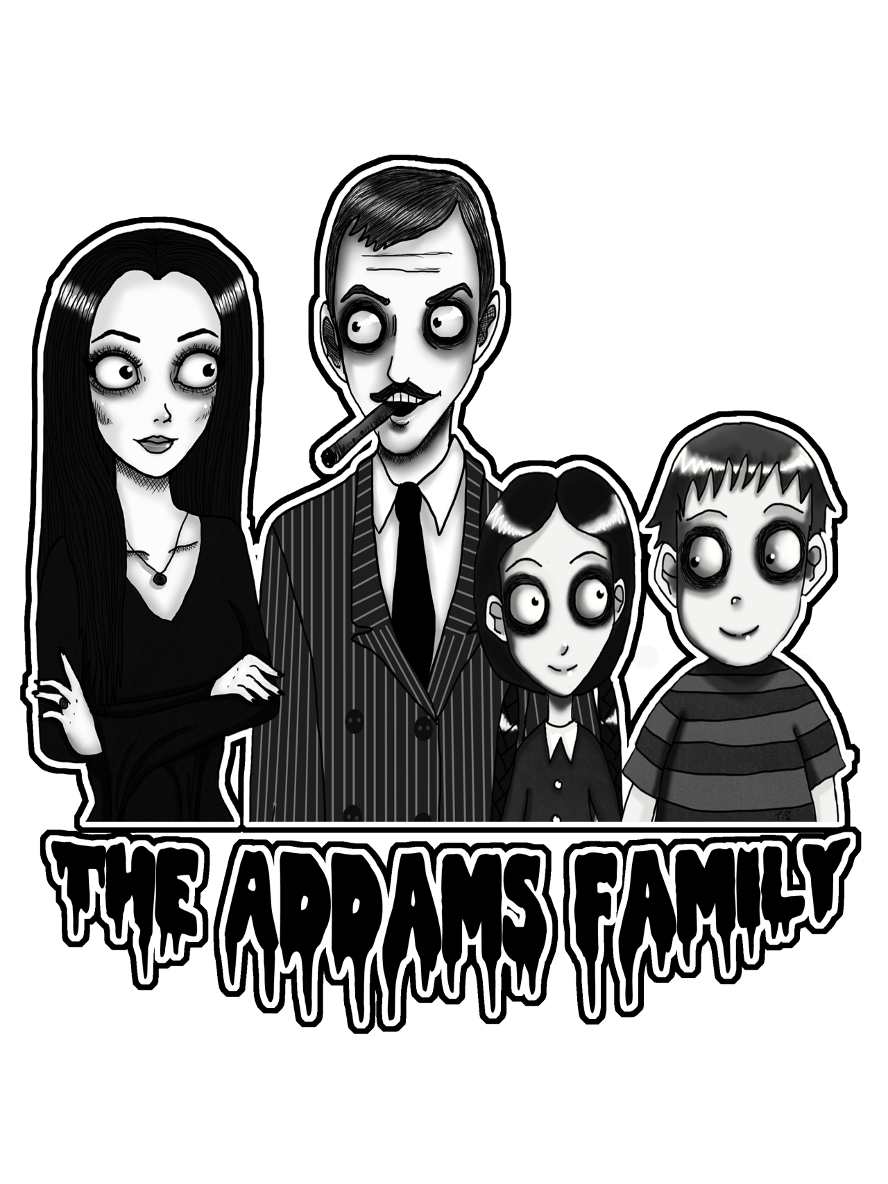 Addams Family Illustration