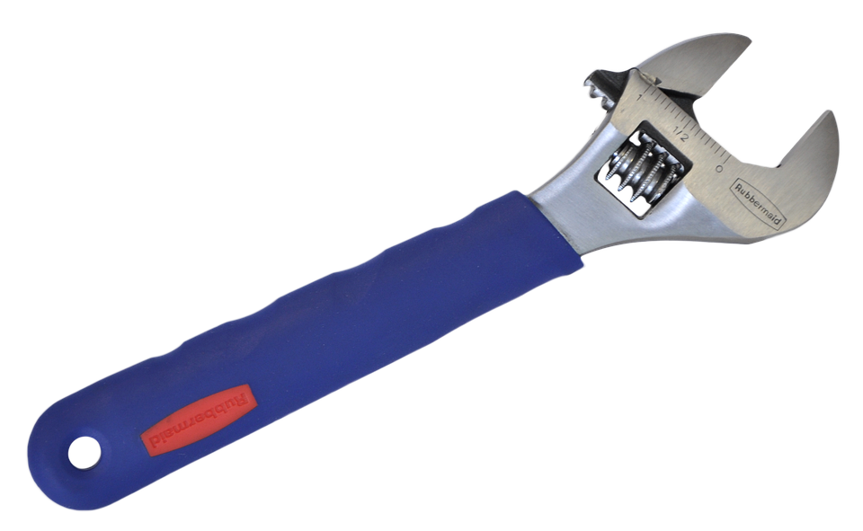 Adjustable Wrench Isolatedon Blue Background.png