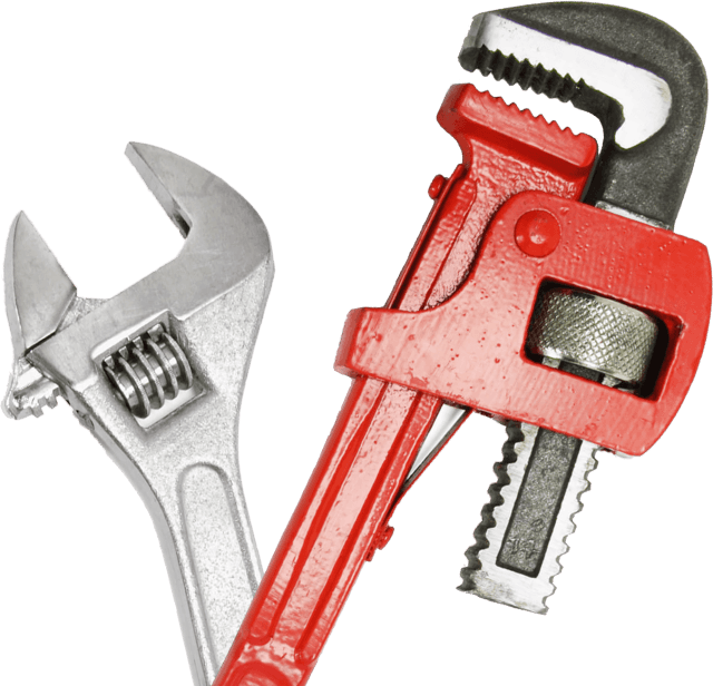 Adjustable Wrenches Crossed Plumbing Tools