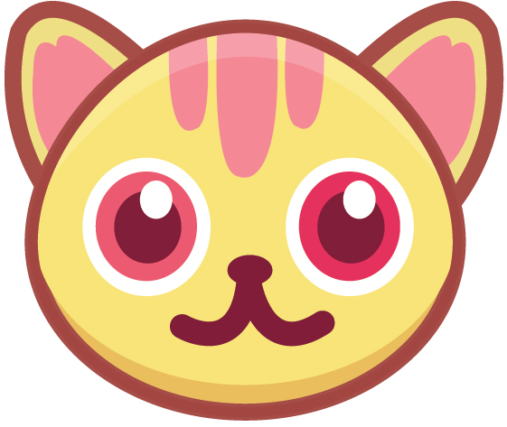 Adorable Cartoon Cat Face