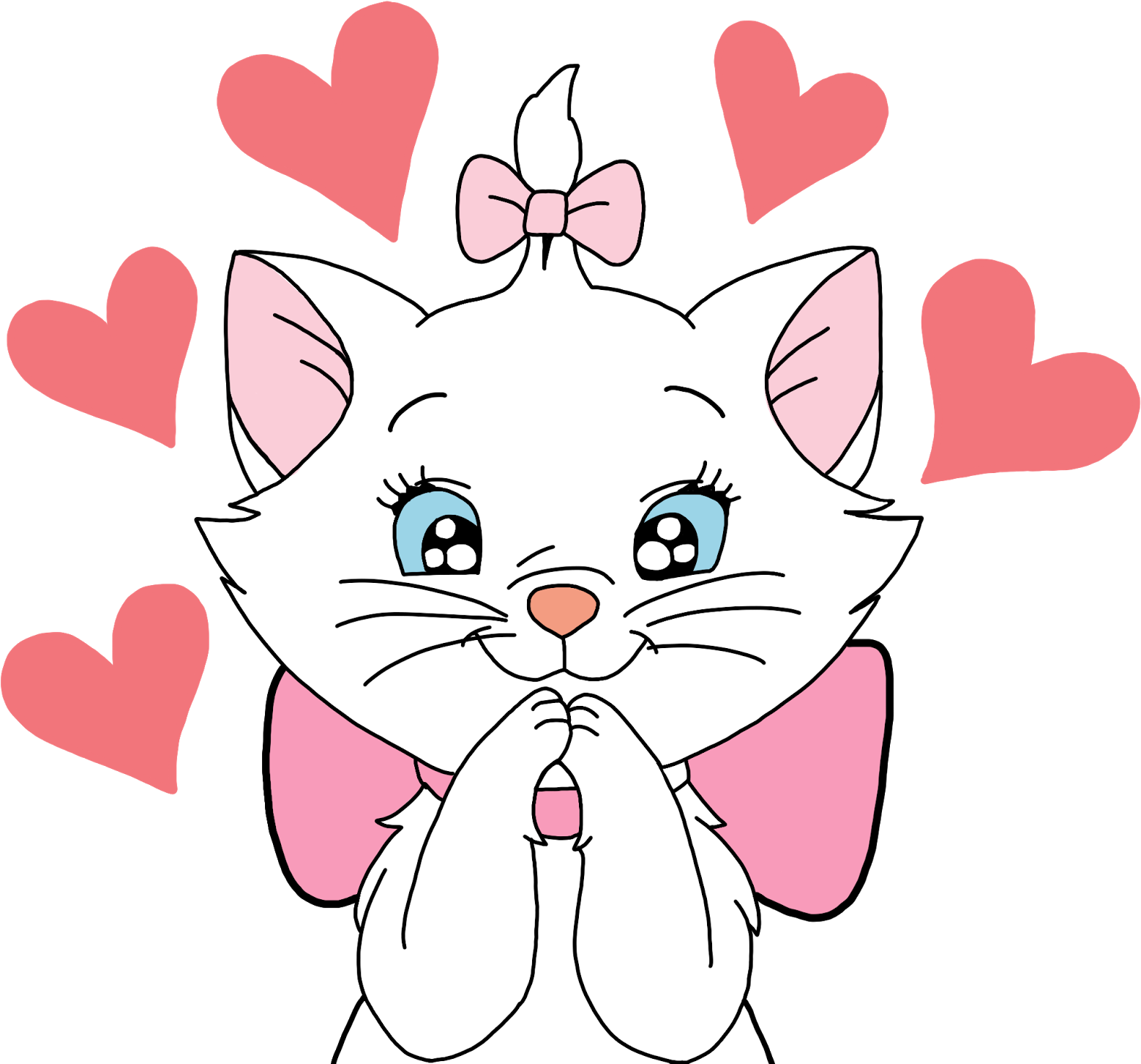 Adorable Marie Cat With Hearts