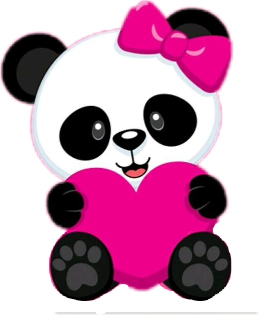 Adorable Pink Bow Panda