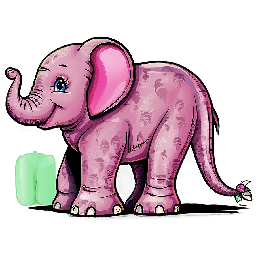 Adorable Pink Elephant Png 2