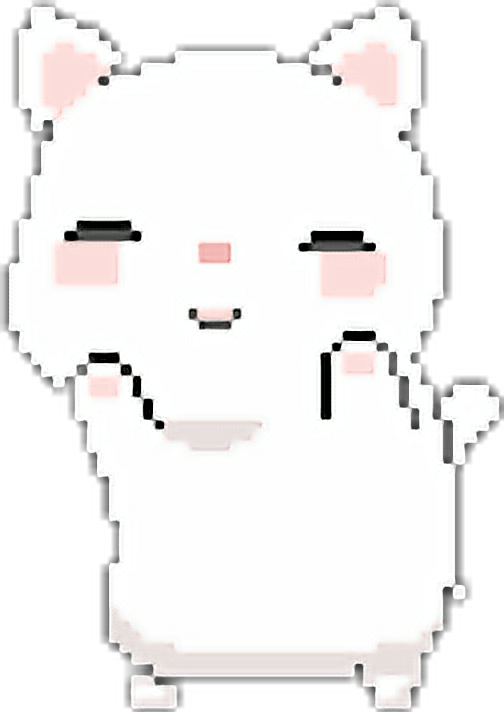 Adorable Pixel Art Kawaii Cat.png