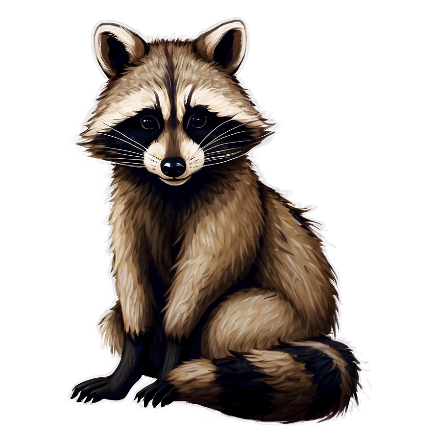 Adorable Raccoon Artwork Png Yxo79