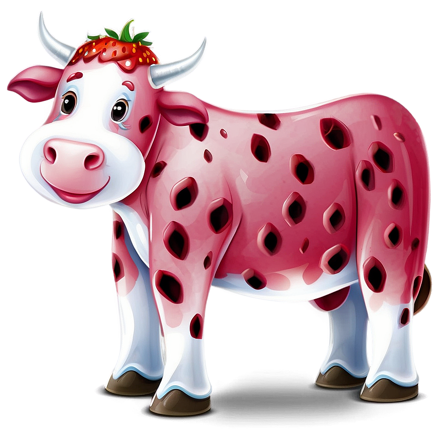 Adorable Strawberry Cow Clipart Png Ltj4