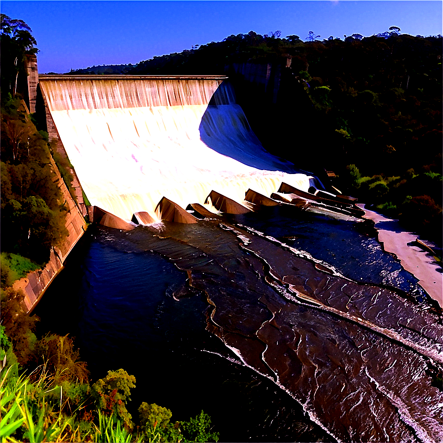 Aerial Shot Of Large Dam Png Kex