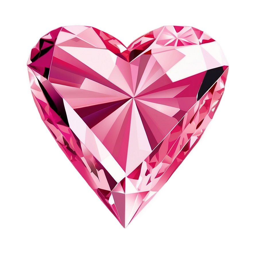 Affectionate Pink Heart Diamond Artwork Png 06282024