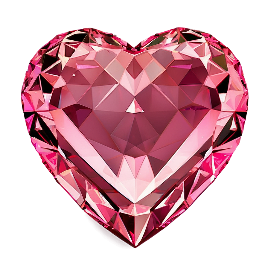 Affectionate Pink Heart Diamond Artwork Png Xnw84