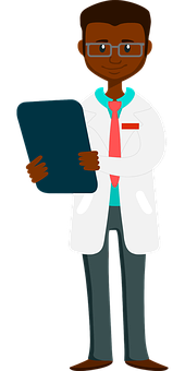 African Doctor Cartoon Character