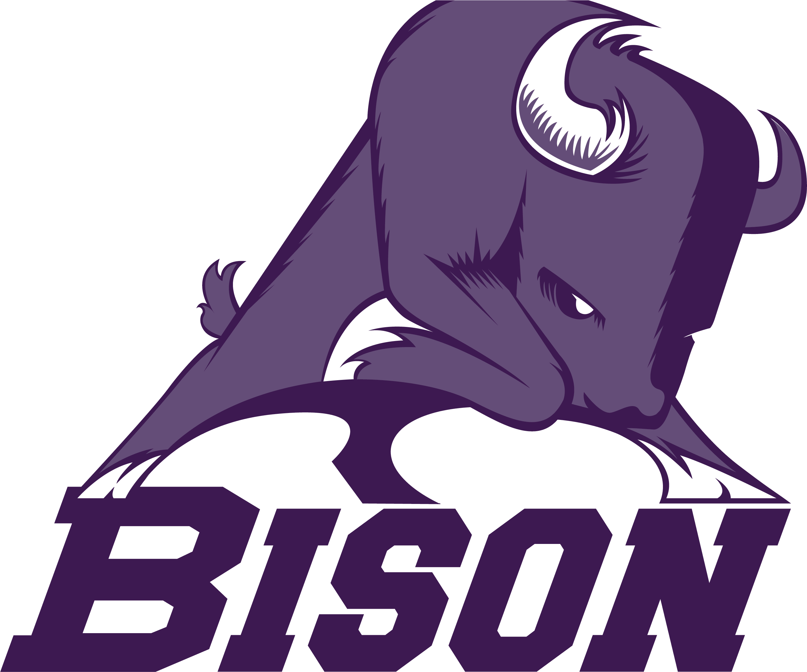 Aggressive Bison Mascot Logo