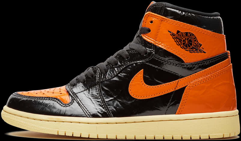 Air Jordan1 Black Orange Sneaker