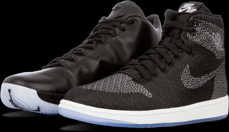 Air Jordan1 Retro High Black White Sneakers