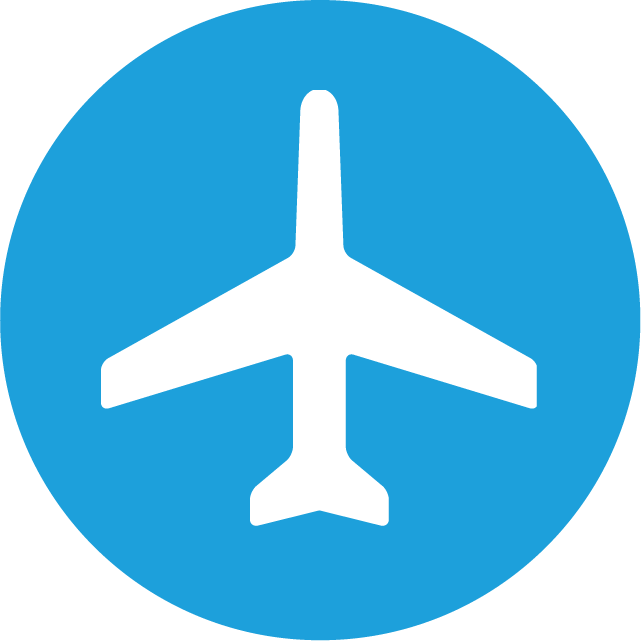 Airplane Icon Blue Background