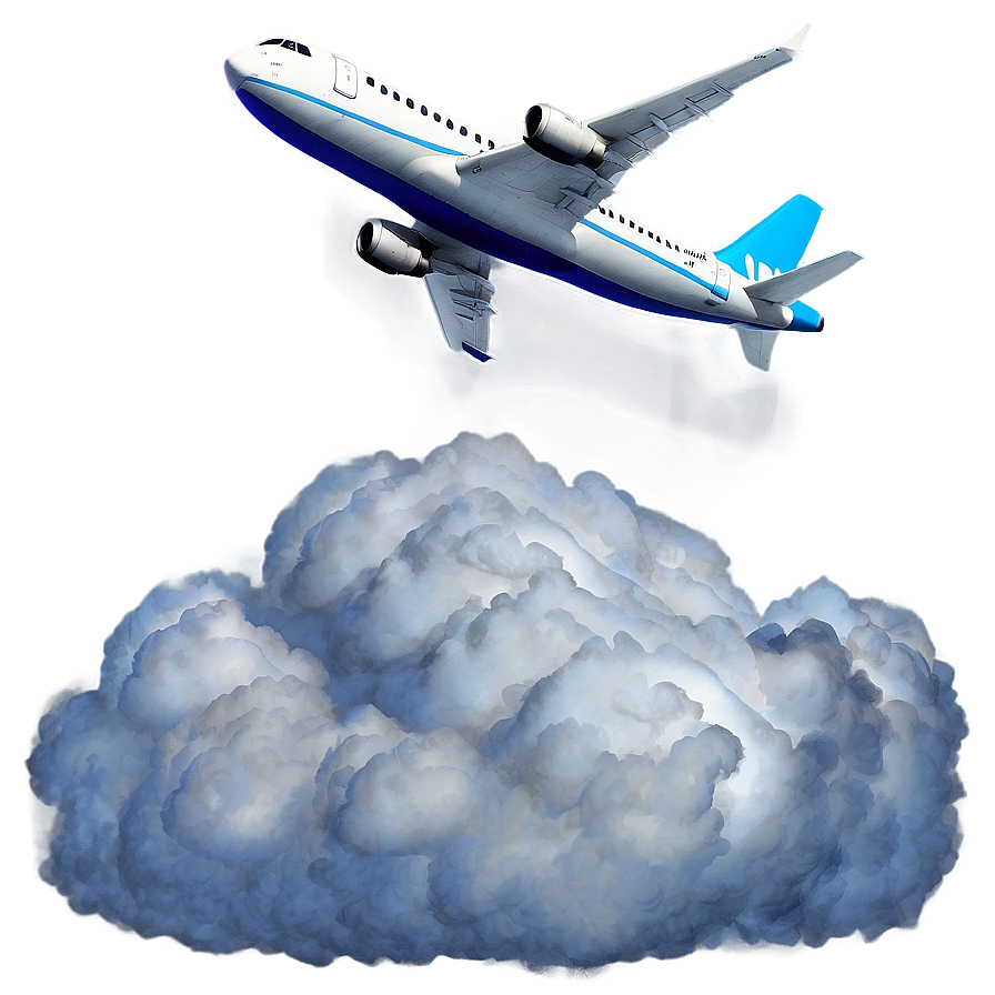 Airplane In Clouds Png Csb
