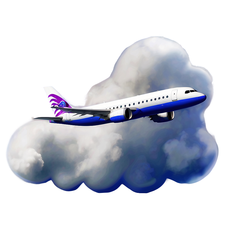 Airplane In Clouds Png Ixt1