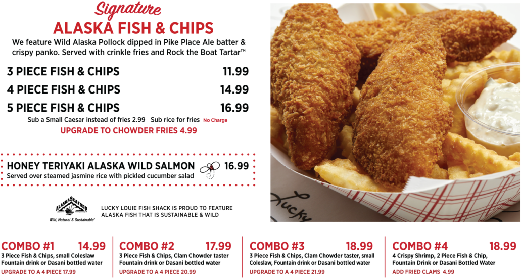 Alaska Fishand Chips Menu