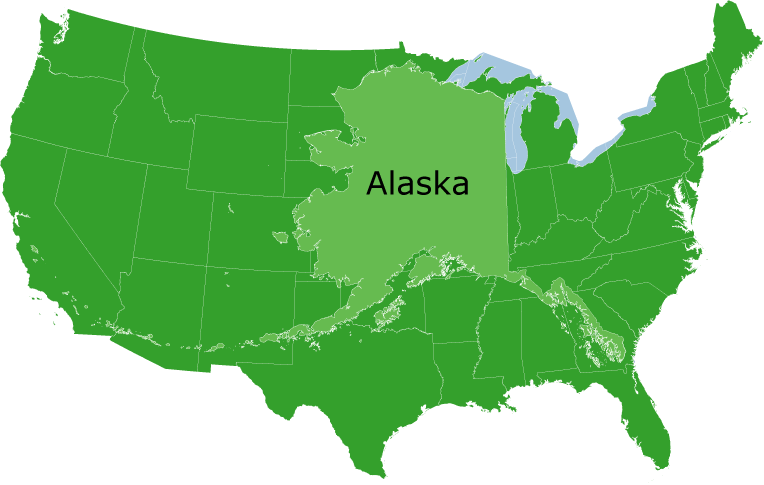 Alaska Map Overlay U S A