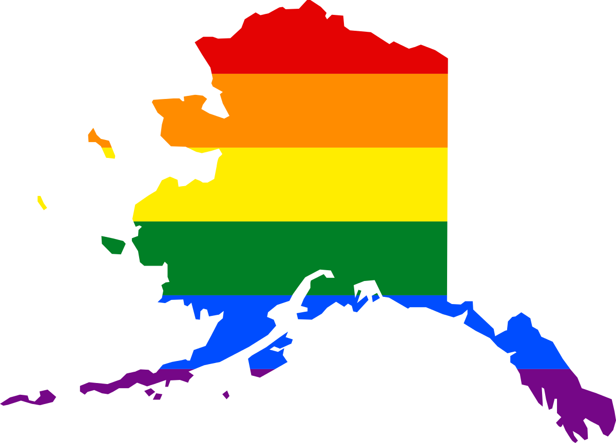 Alaska Rainbow Map Silhouette