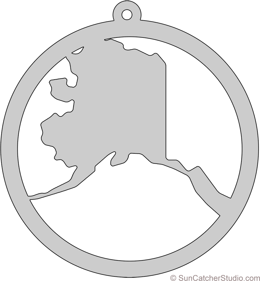 Alaska State Outline Ornament