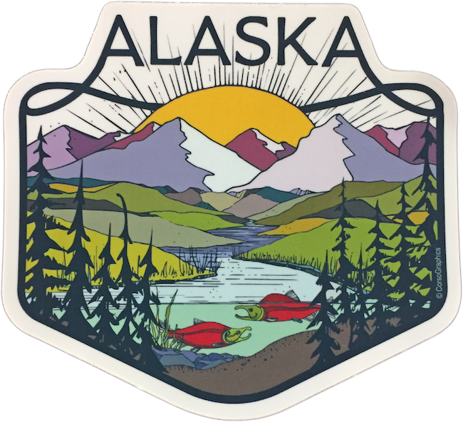 Alaska Travel Patch Illustration
