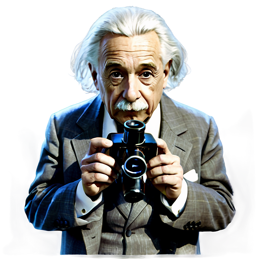 Albert Einstein With Microscope Png Ada82