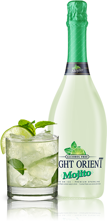 Alcohol Free Mojito Bottleand Glass