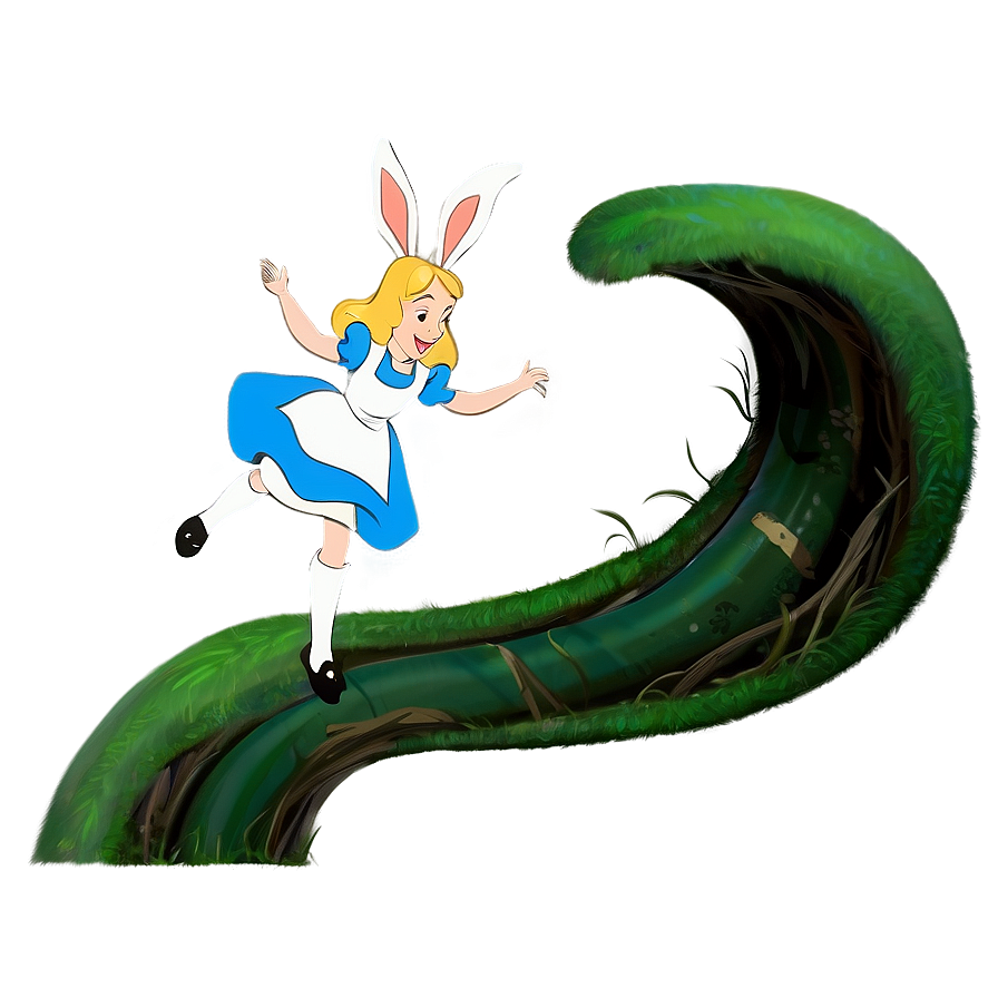 Alice Falling Down The Rabbit Hole Png Icn45