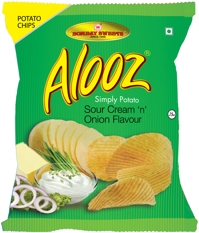 Aloo Z Sour Cream Onion Chips Package