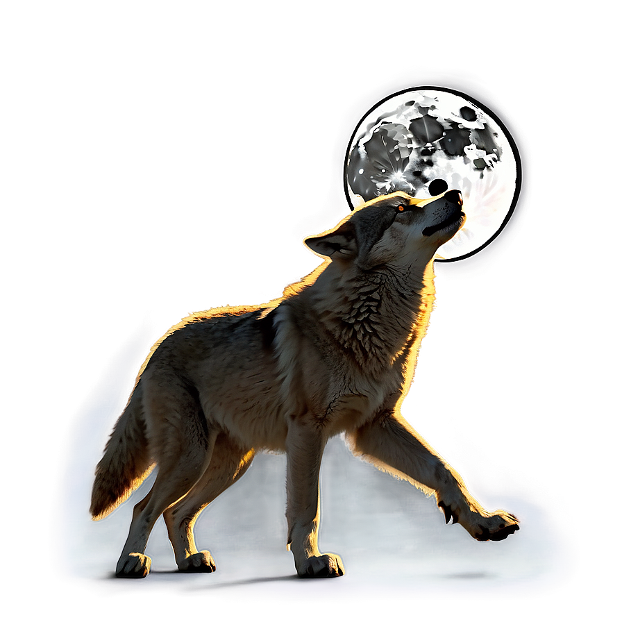 Alpha Wolf And Full Moon Png Uvc28