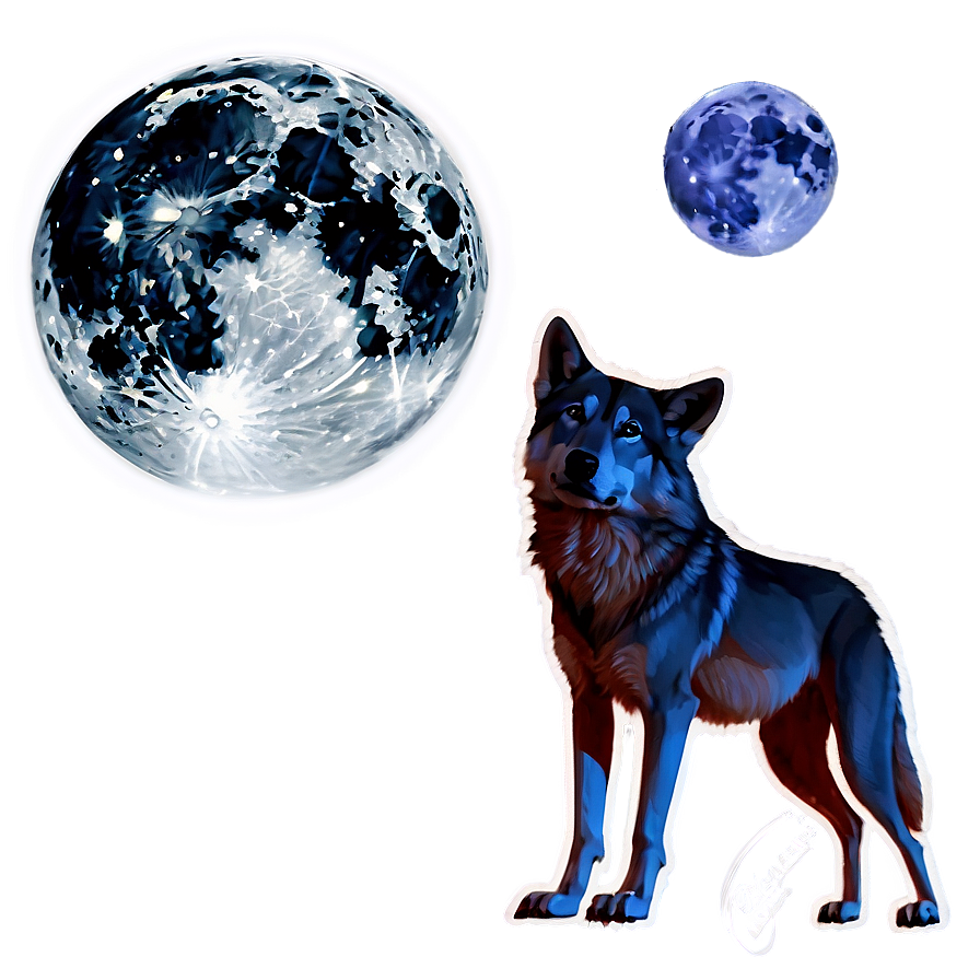 Alpha Wolf In Night Sky Png Ery