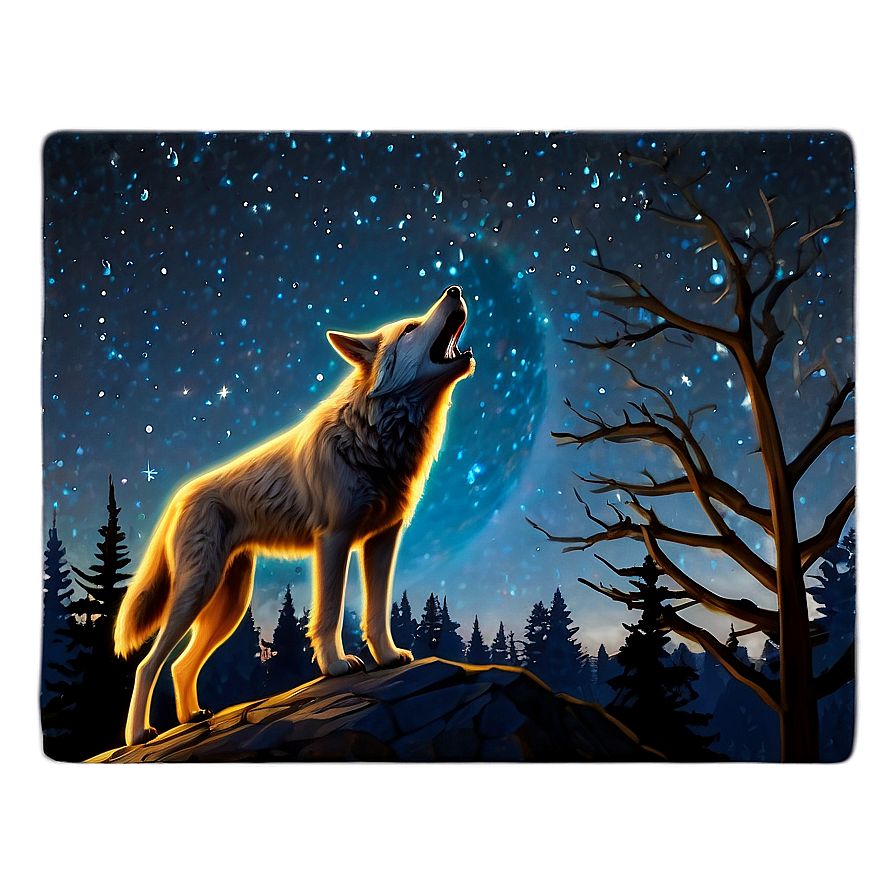 Alpha Wolf In Night Sky Png Ibx26