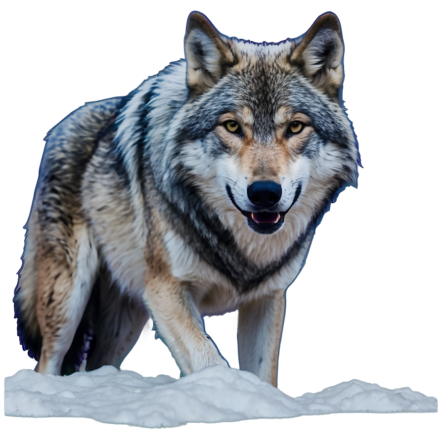 Alpha Wolf In Snow Png Cmf20