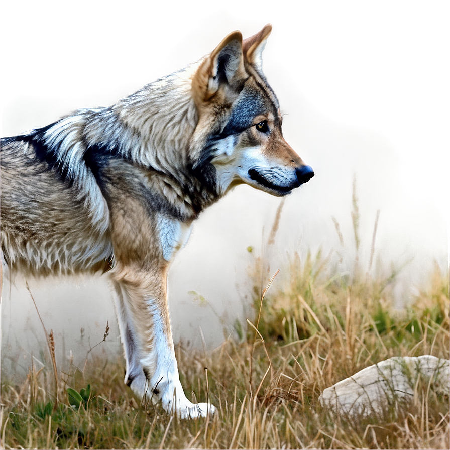 Alpha Wolf Stalking Prey Png 06292024