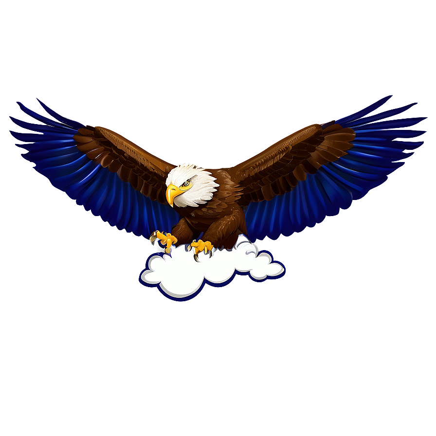 American Eagle With Clouds Png 06122024