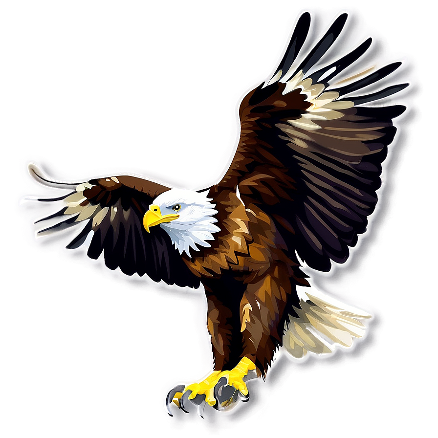 American Eagle With Mountains Png Qtg