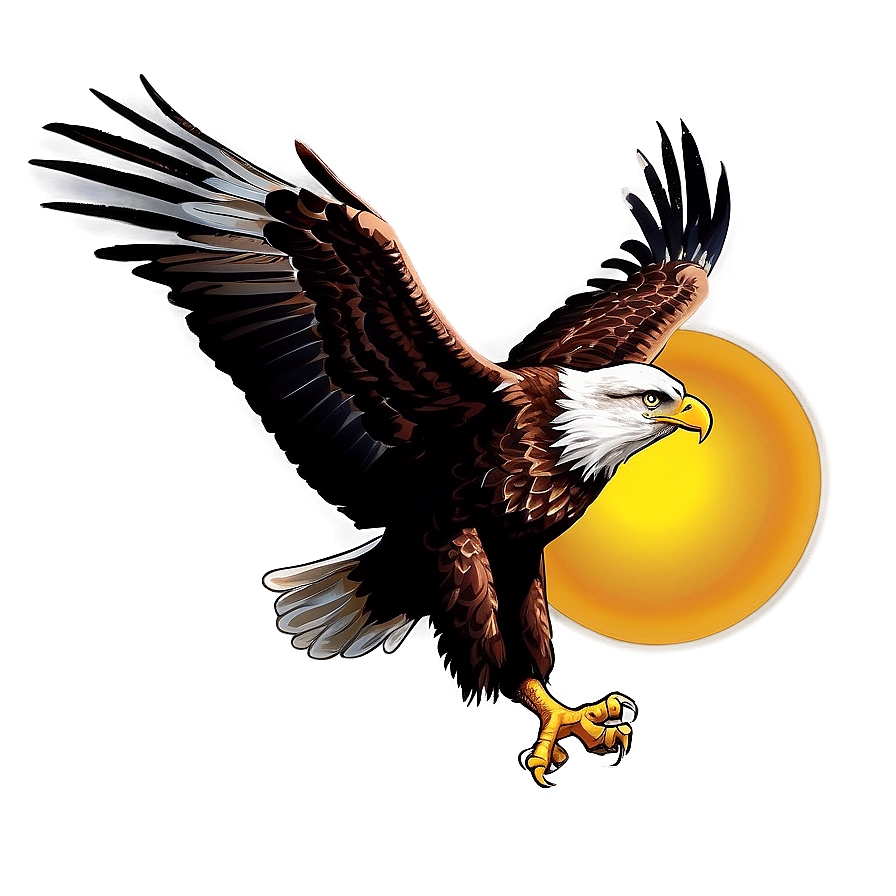 American Eagle With Sun Background Png 06122024