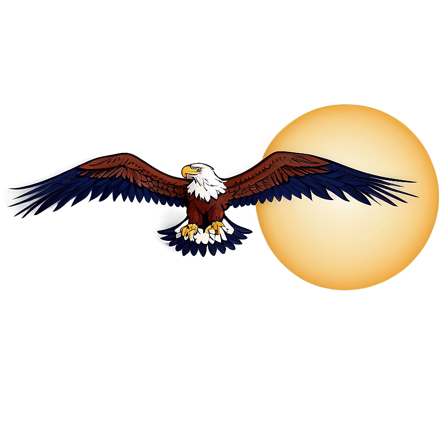 American Eagle With Sun Background Png 06122024