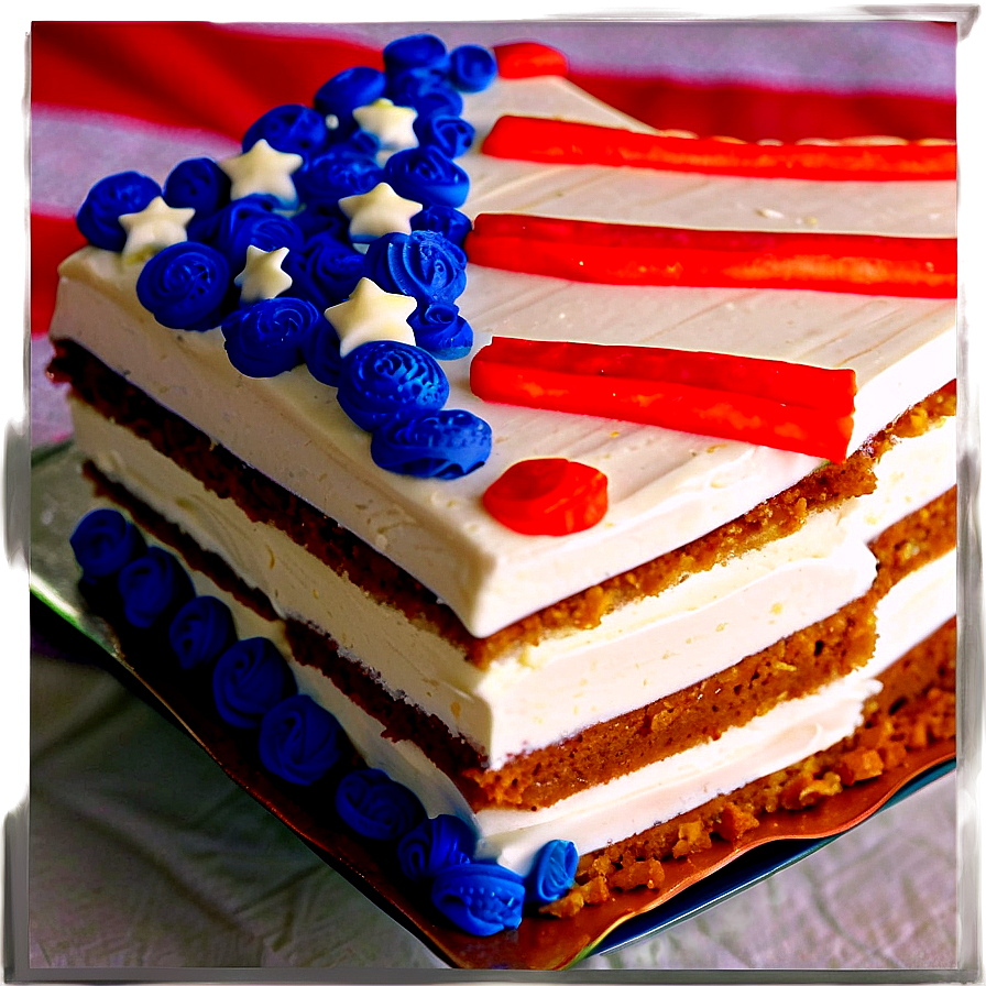 American Flag Cake 4th Of July Png 1