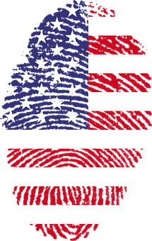 American Flag Fingerprint Art