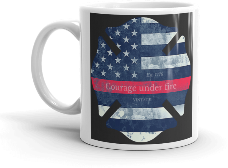 American Flag Firefighter Mug Print
