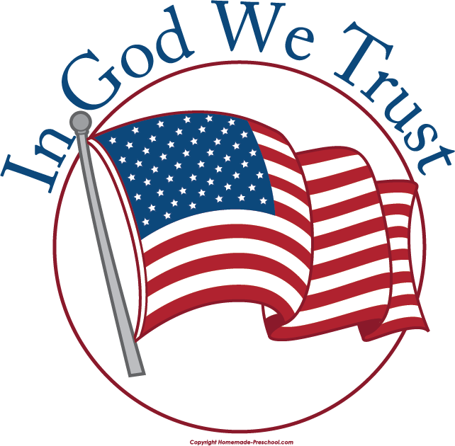 American Flag In God We Trust Graphic