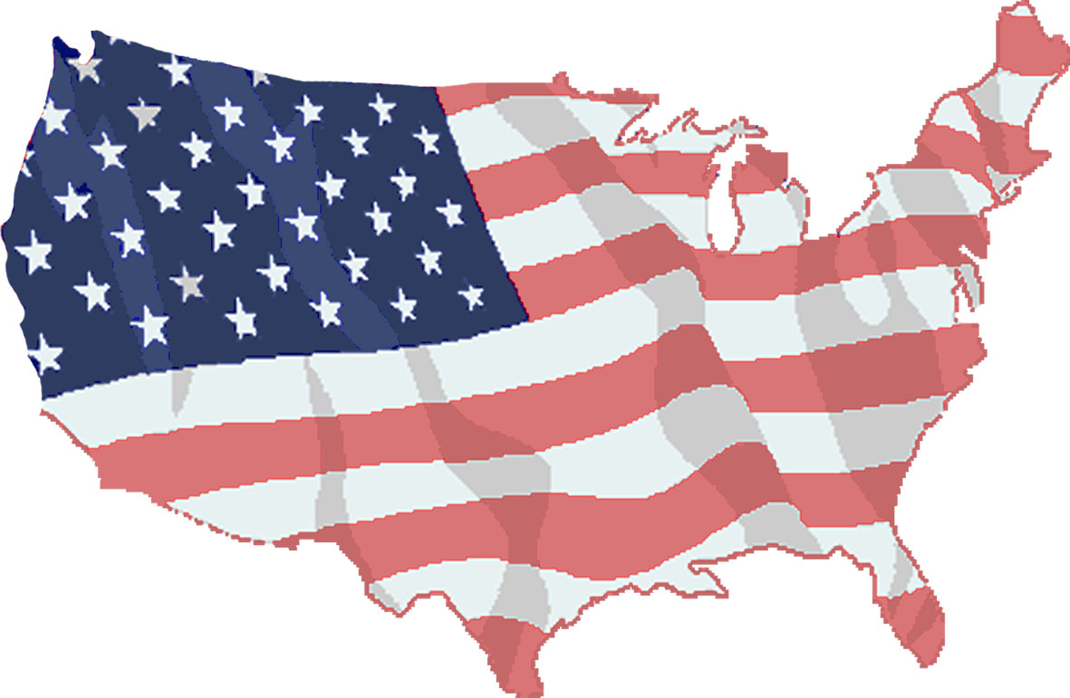 American Flag Map Graphic